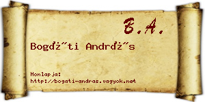 Bogáti András névjegykártya