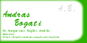andras bogati business card