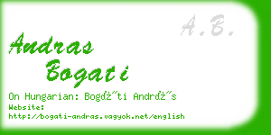 andras bogati business card